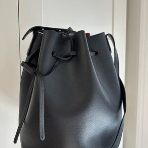 Mansur Gavriel Black Leather Bucket Bag